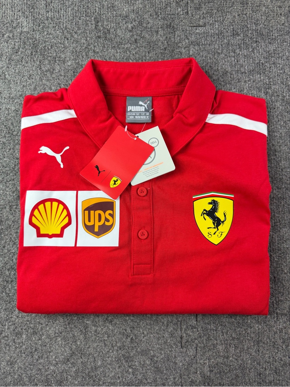 Puma Scuderia Ferrari F1 Team Mens Short Sleeve Polo Shirt Size M Red